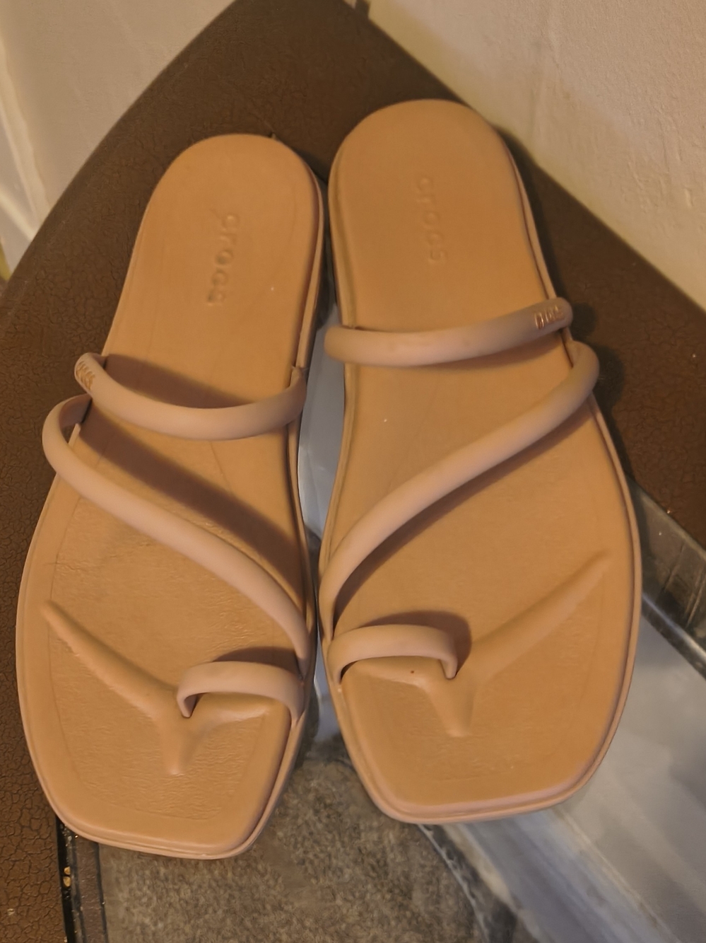 CROCS Women’s Multi-Strap Slide Sandals - Blush Nude/Tan